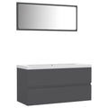 NNEVL Bathroom Furniture Set Grey Chipboard