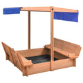 Vidaxl sandbox with roof 112x112x112 cm pine wood-0