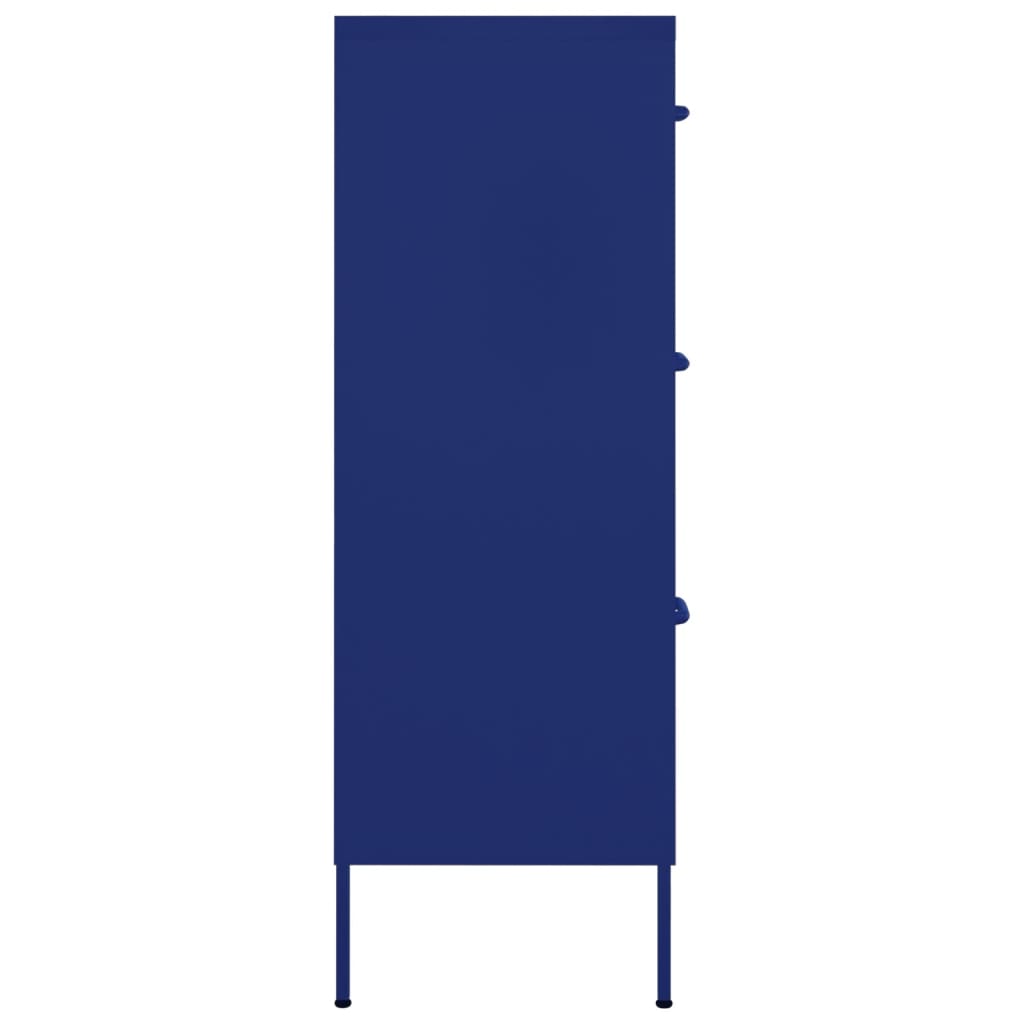 NNEVL Drawer Cabinet Navy Blue 80x35x101.5 cm Steel
