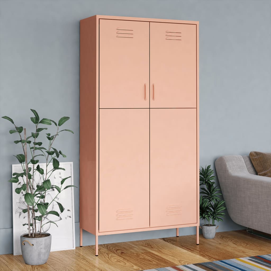 NNEVL Wardrobe Pink 90x50x180 cm Steel