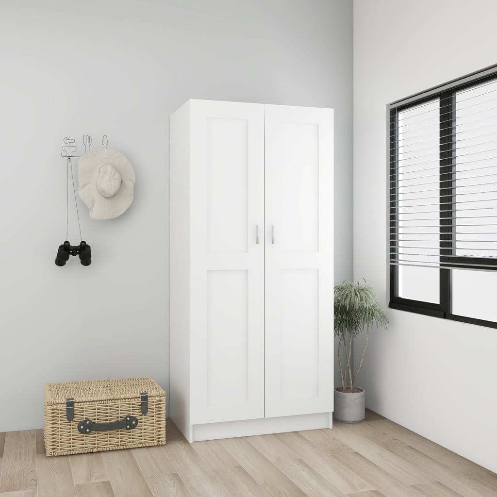 NNEVL Wardrobe White 82.5x51.5x180 cm Chipboard