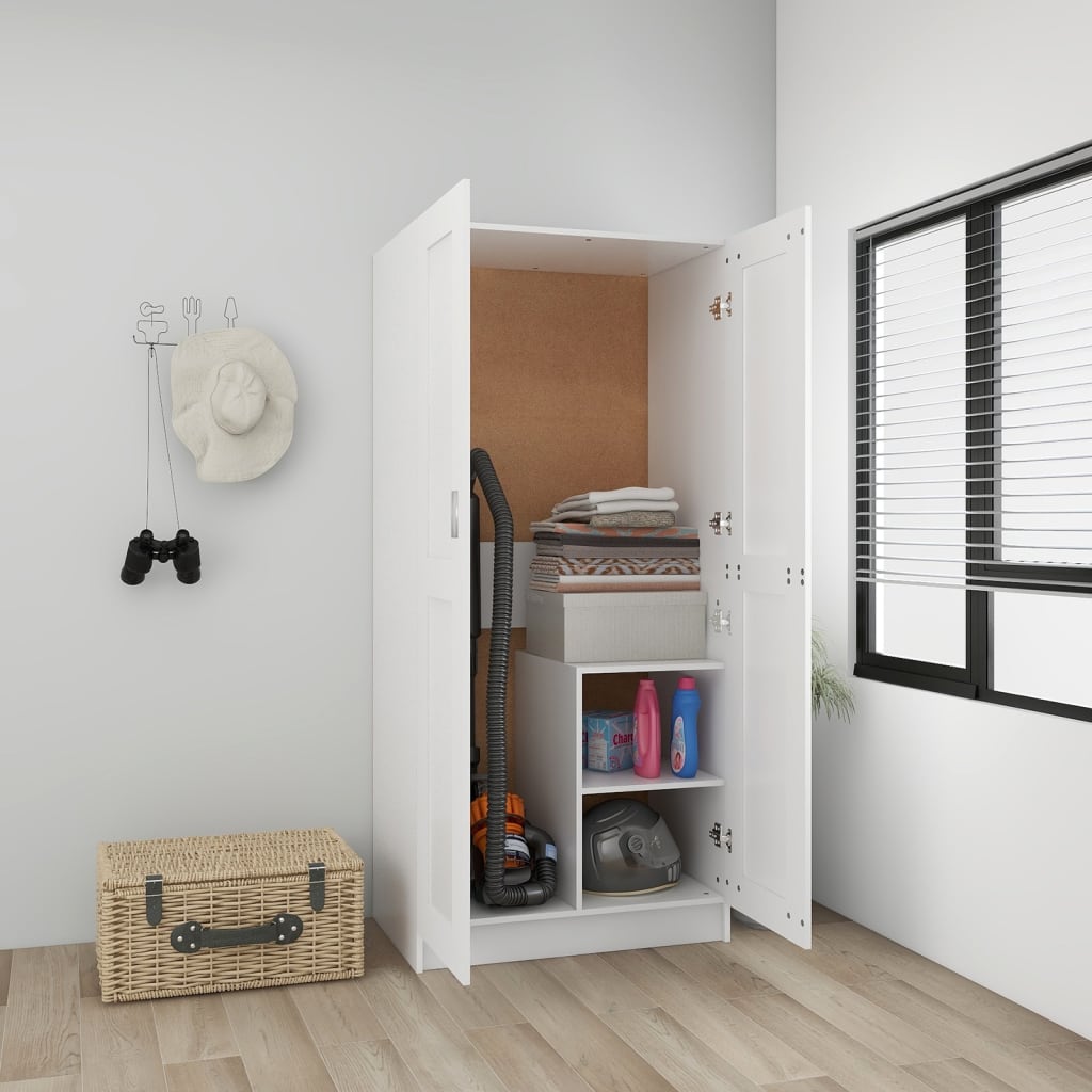 NNEVL Wardrobe White 82.5x51.5x180 cm Chipboard