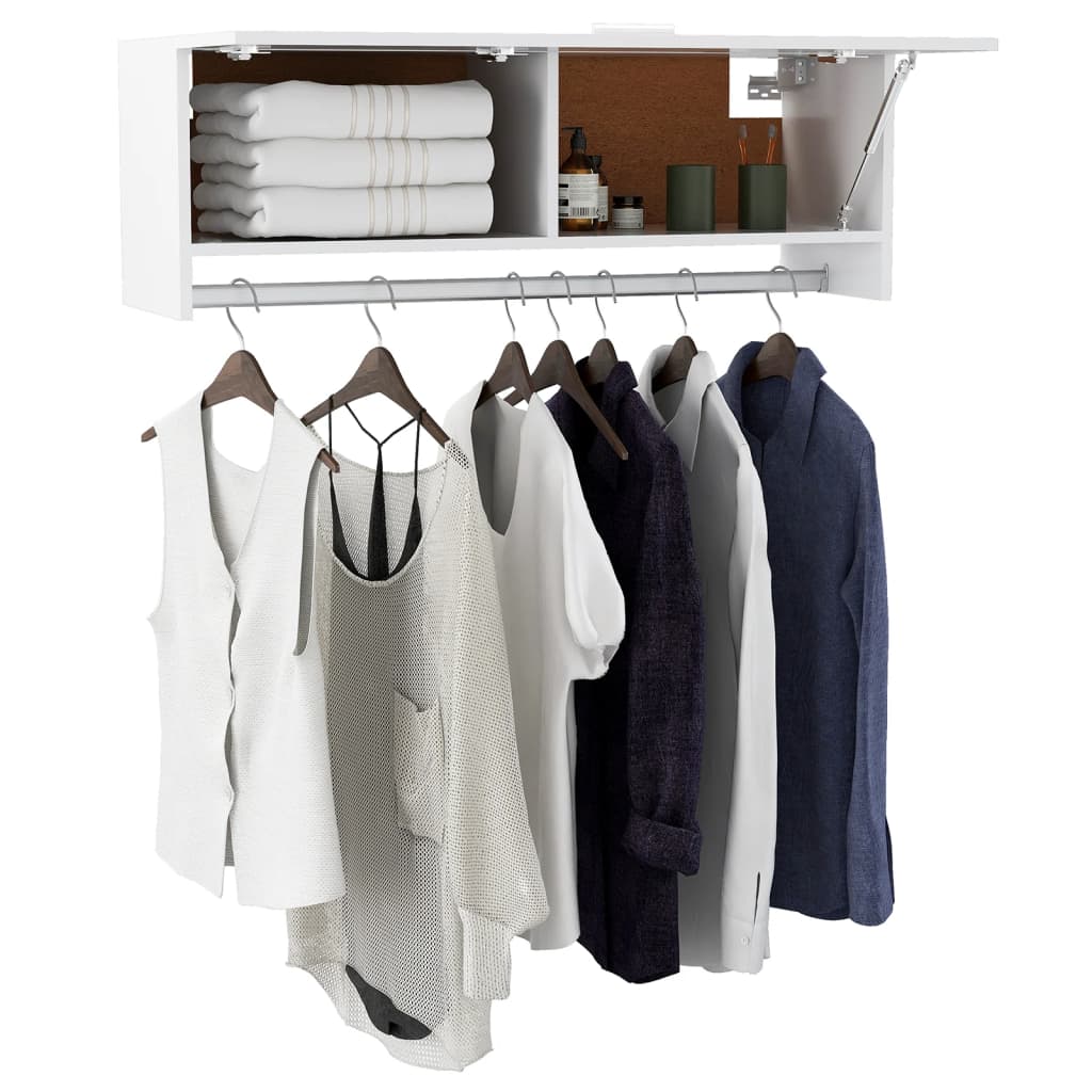 NNEVL Wardrobe White 100x32.5x35 cm Chipboard