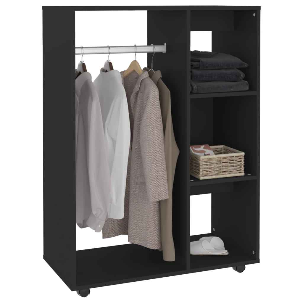 NNEVL Wardrobe Black 80x40x110 cm Chipboard
