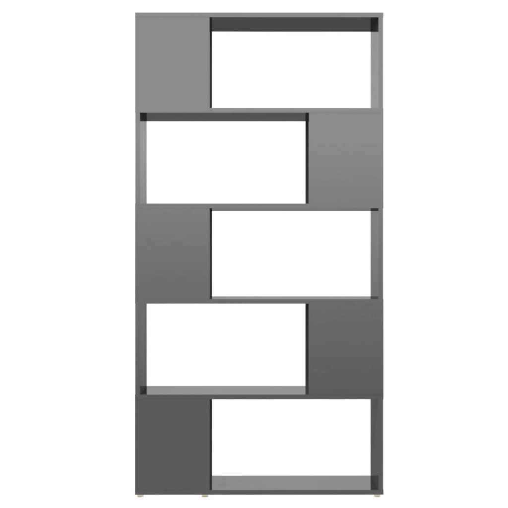 NNEVL Book Cabinet Room Divider High Gloss Grey 80x24x155 cm Chipboard