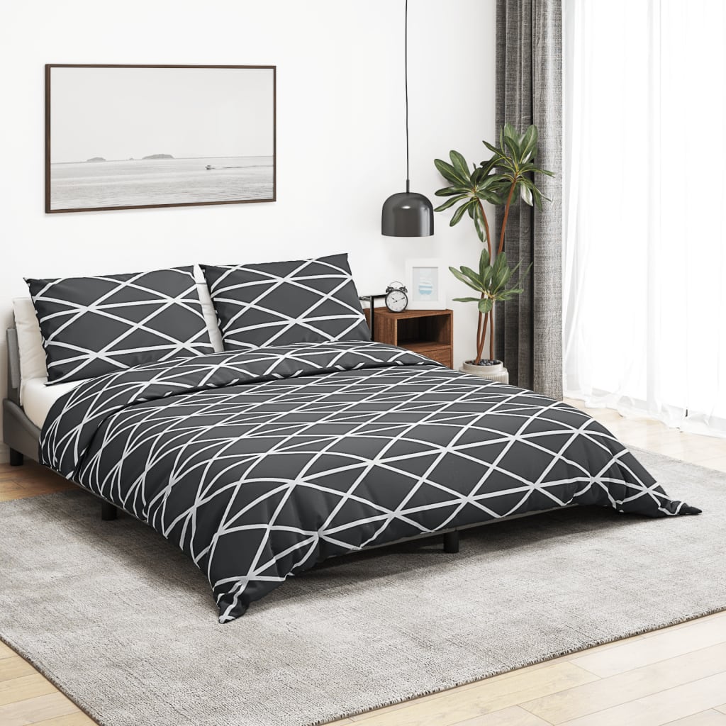Vidaxl Duvet Cover Set 260x240 cm Cotton Grey-0