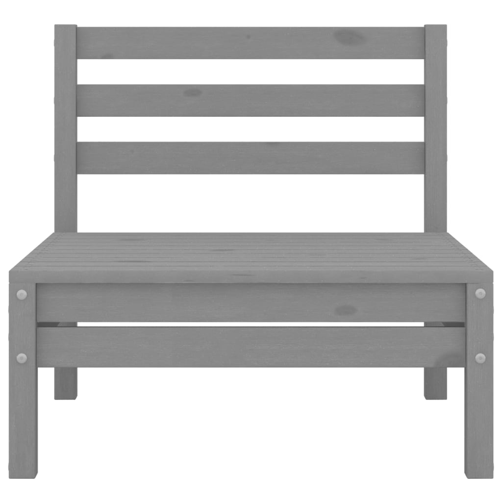 NNEVL Garden Middle Sofas 2 pcs Grey Solid Pinewood