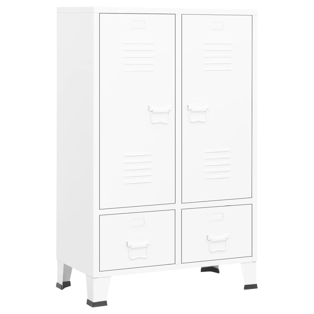 NNEVL Industrial Wardrobe White 67x35x107 cm Steel