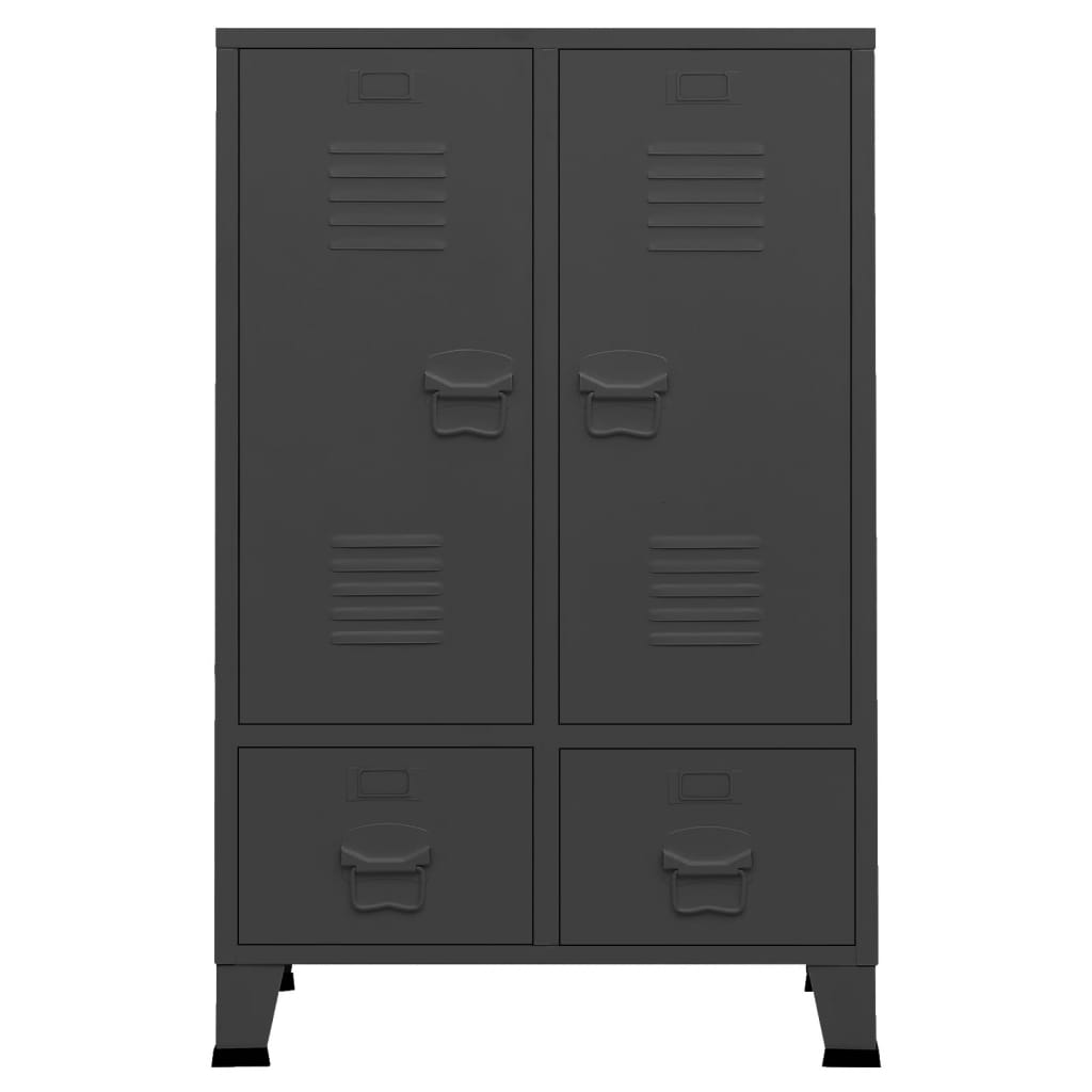 NNEVL Industrial Wardrobe Anthracite 67x35x107 cm Steel