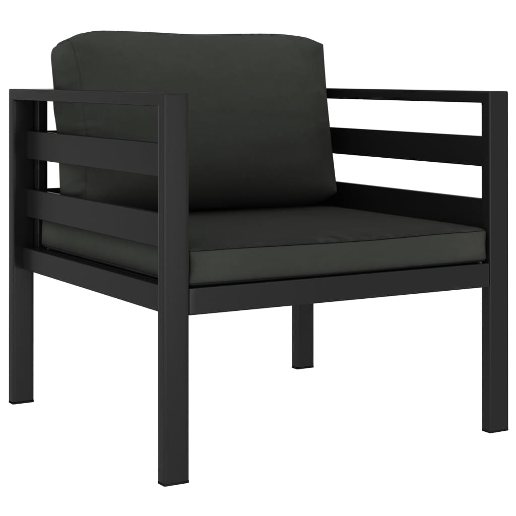 NNEVL Single Sofas 2 pcs with Cushions Aluminium Anthracite