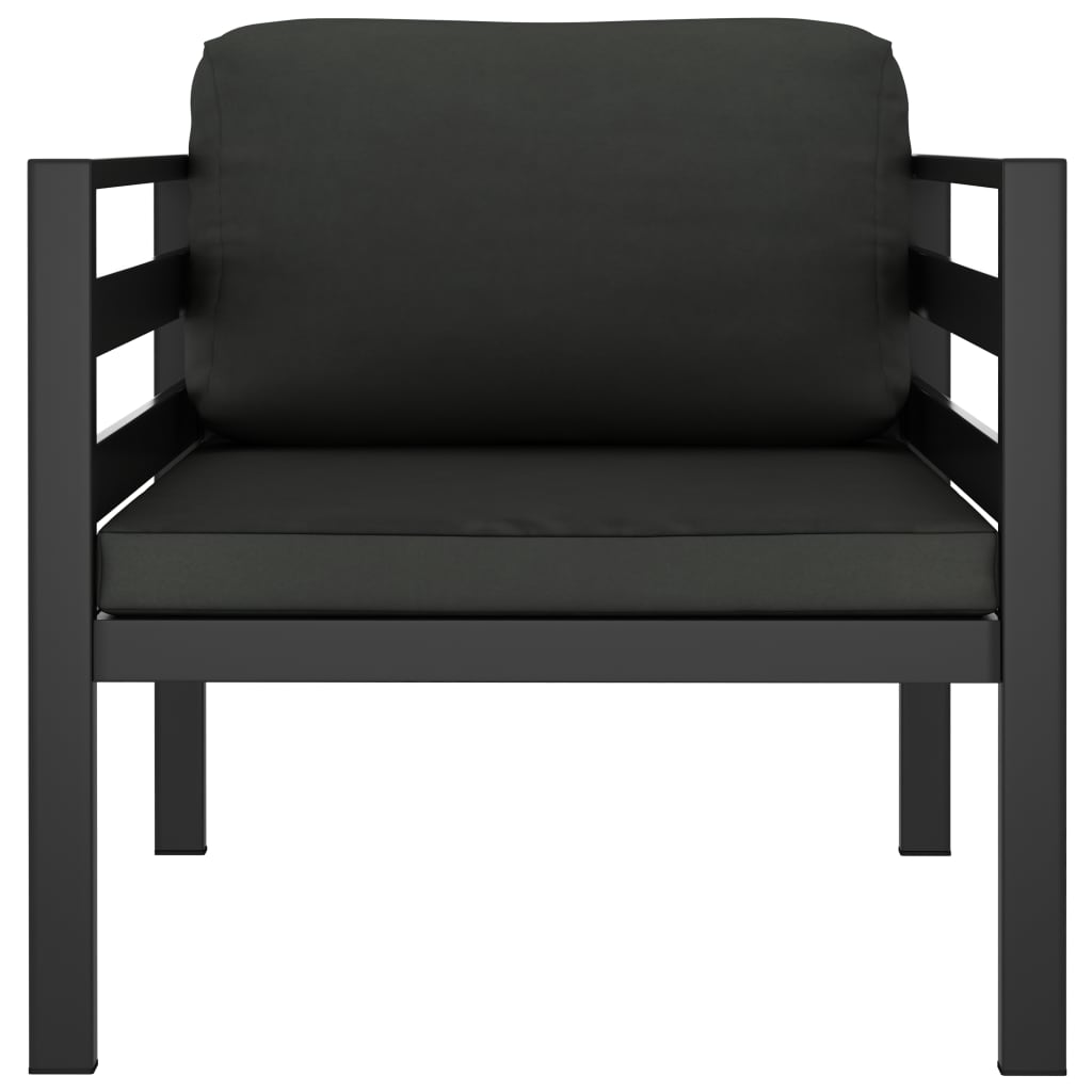 NNEVL Single Sofas 2 pcs with Cushions Aluminium Anthracite