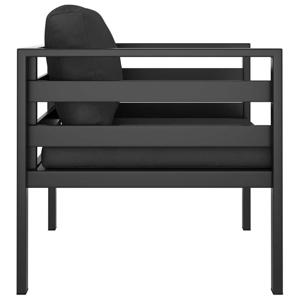 NNEVL Single Sofas 2 pcs with Cushions Aluminium Anthracite