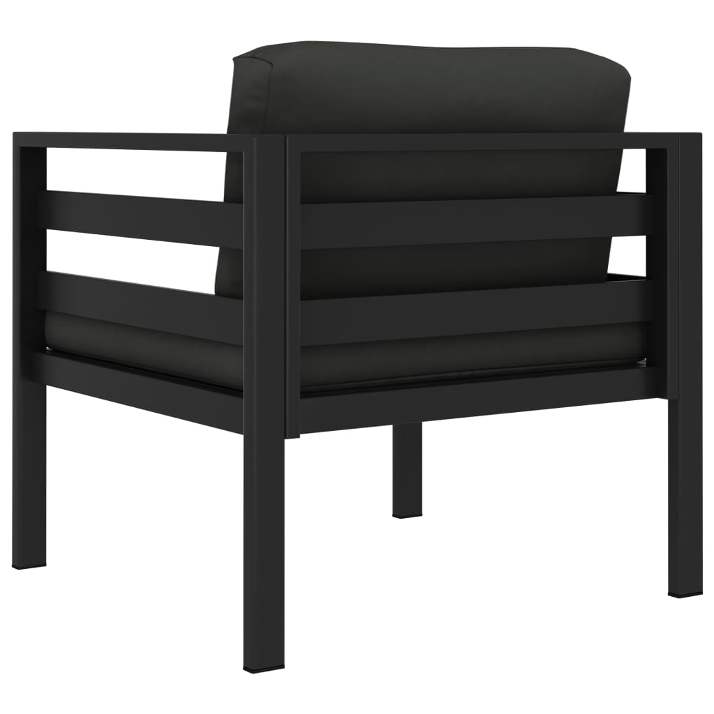 NNEVL Single Sofas 2 pcs with Cushions Aluminium Anthracite