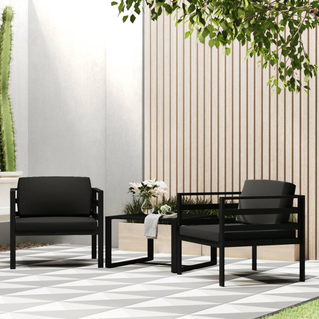 NNEVL Single Sofas 2 pcs with Cushions Aluminium Anthracite