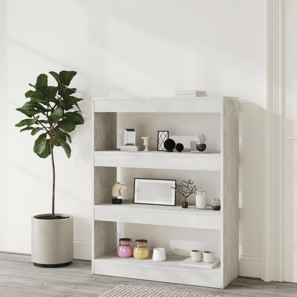 NNEVL Book Cabinet/Room Divider Concrete Grey 80x30x103 cm Engineered wood