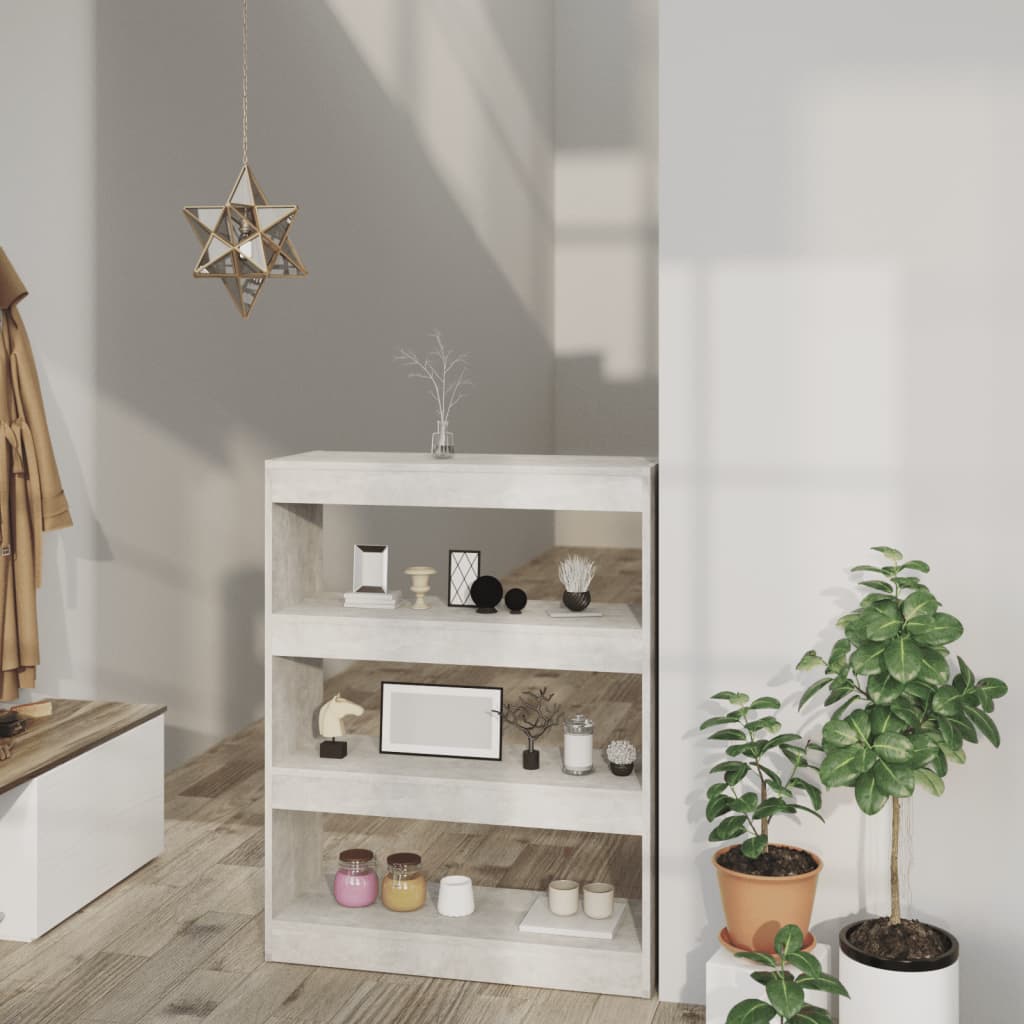 NNEVL Book Cabinet/Room Divider Concrete Grey 80x30x103 cm Engineered wood