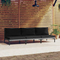 NNEVL Garden Sofas 3pcs with Cushions Half Round Poly Rattan