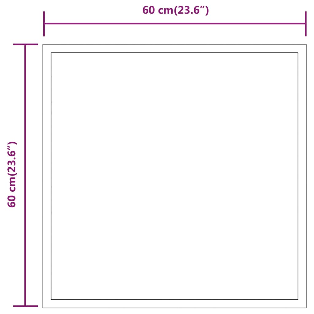 NNEVL LED Bathroom Mirror 60x60 cm
