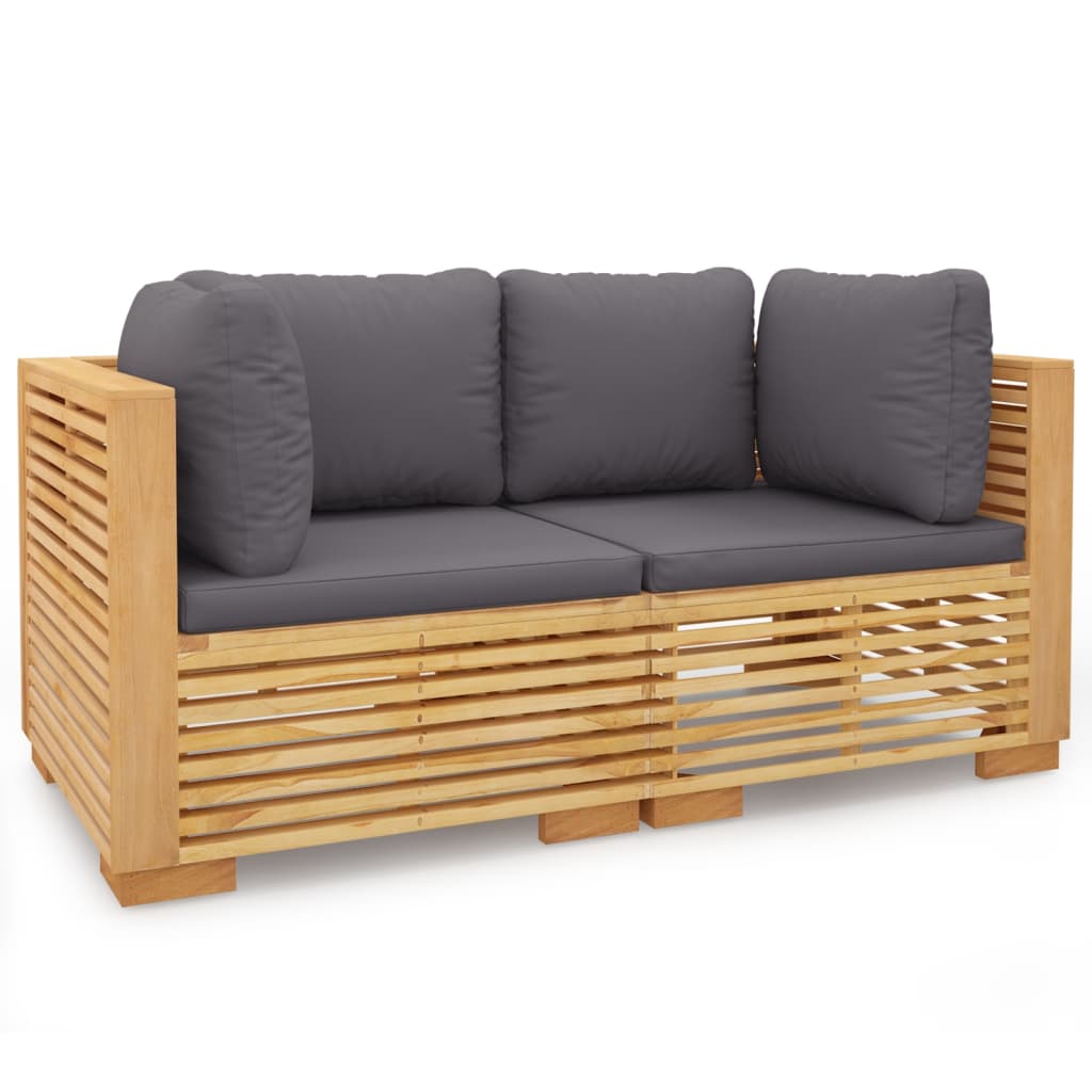 NNEVL Garden Corner Sofas with Cushions 2 pcs Solid Wood Teak