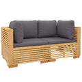 NNEVL Garden Corner Sofas with Cushions 2 pcs Solid Wood Teak