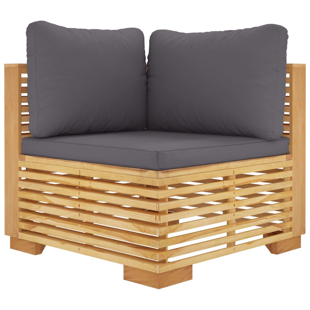 NNEVL Garden Corner Sofas with Cushions 2 pcs Solid Wood Teak