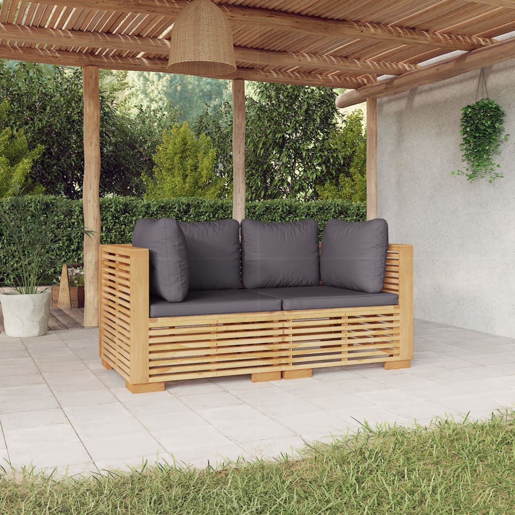 NNEVL Garden Corner Sofas with Cushions 2 pcs Solid Wood Teak