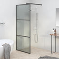 Vidaxl Walk-In Shower Screen 90x195 cm Dark ESG Glass Black-0
