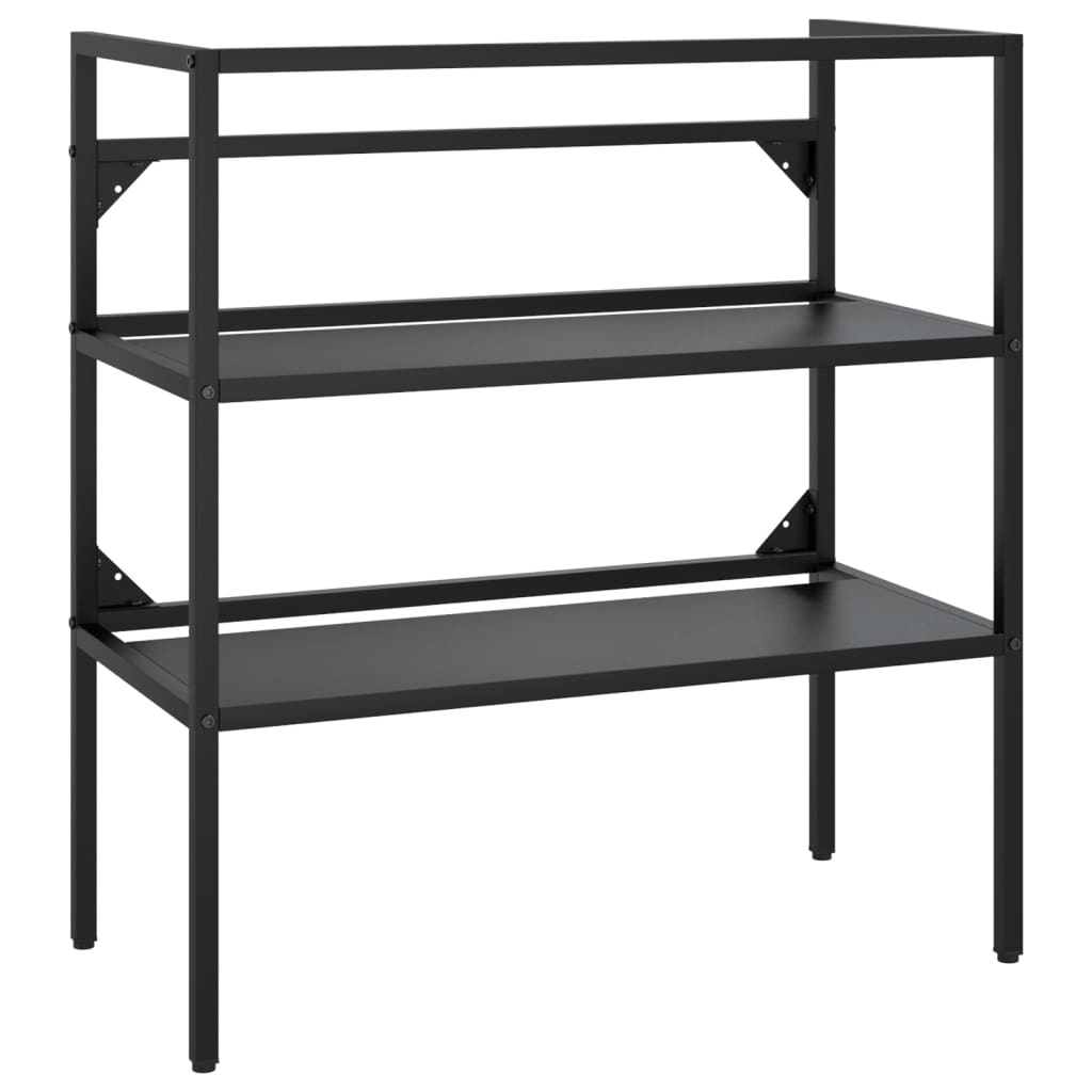 NNEVL Bathroom Washbasin Frame with Built-in Basin Black Iron