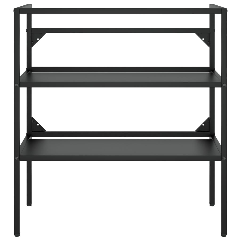 NNEVL Bathroom Washbasin Frame with Built-in Basin Black Iron