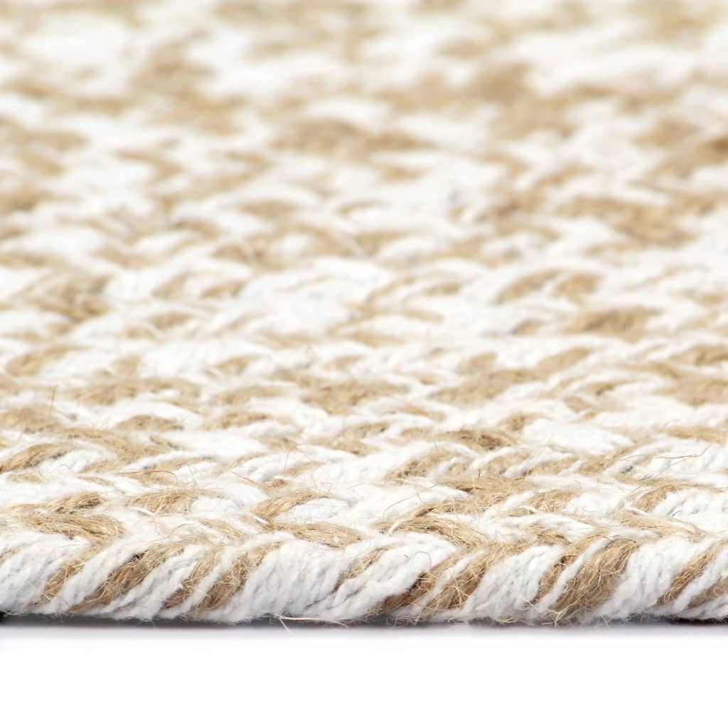 NNEVL Handmade Rug Jute White and Brown 180 cm
