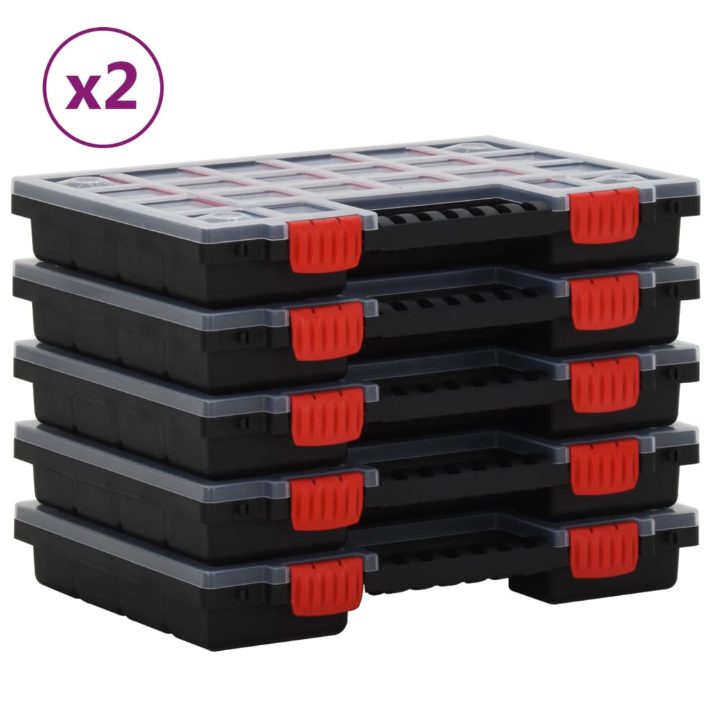 VidaXL Assortment boxes 10 pcs 34.5x25x5 cm polypropylene-0