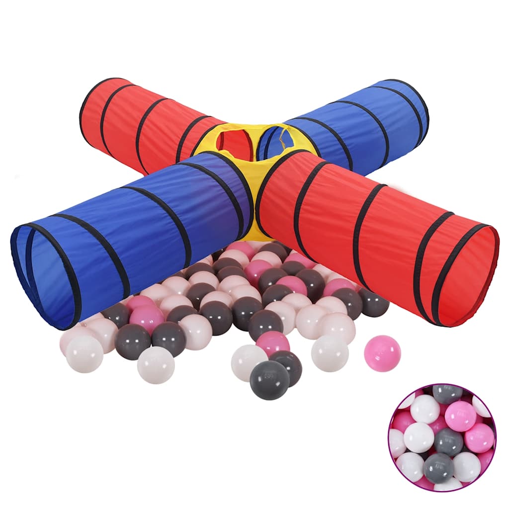 Vidaxl Children's Play Tunnel with 250 Balls Multicoloured-0
