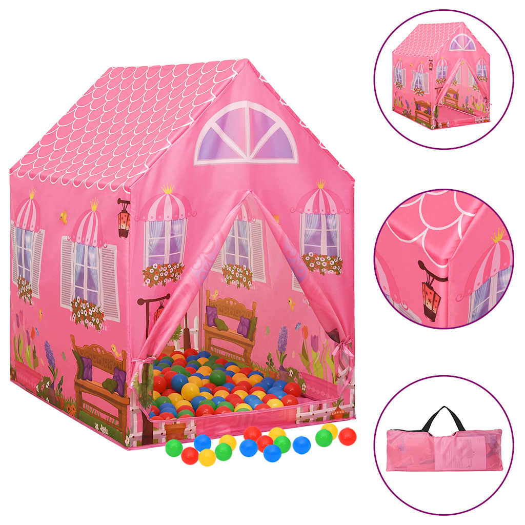 Vidaxl children's play tent 69x94x104 cm pink-0
