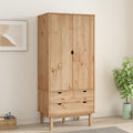 NNEVL Wardrobe OTTA 76.5x53x172 cm Solid Wood Pine