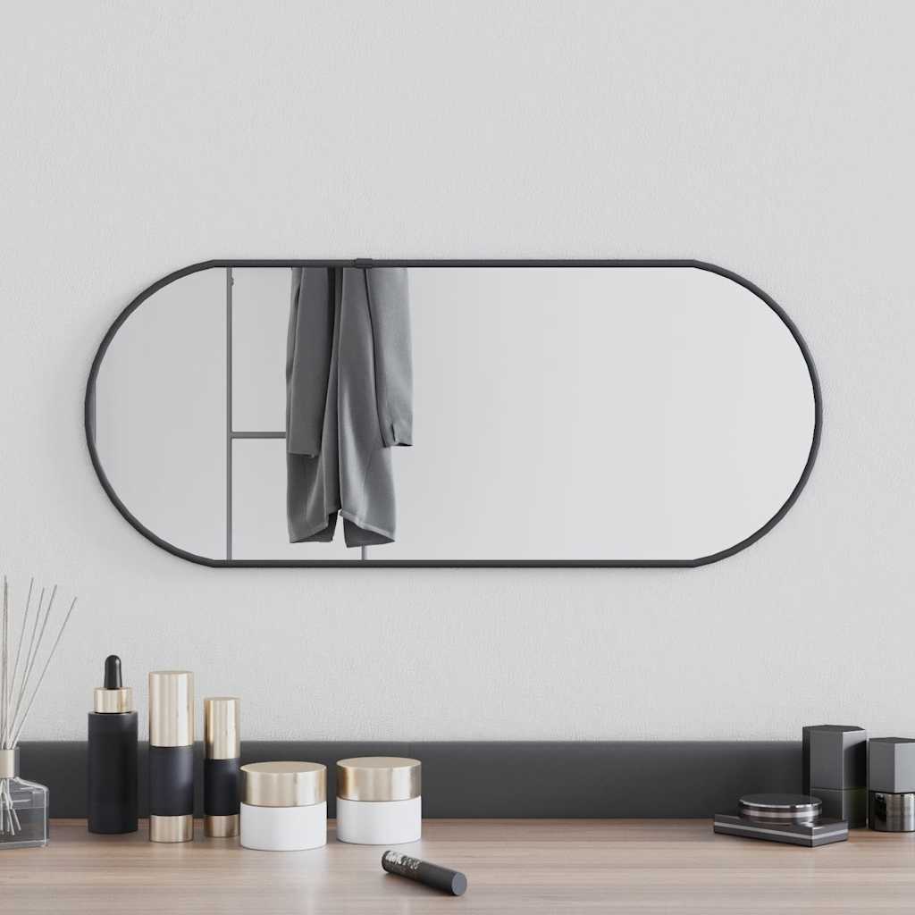 Vidaxl wall mirror 60x25 cm oval black-0