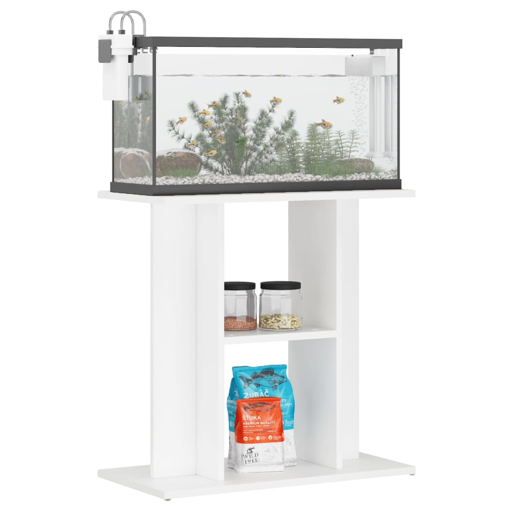 NNEVL Aquarium Stand White 60x30x60 cm Engineered Wood