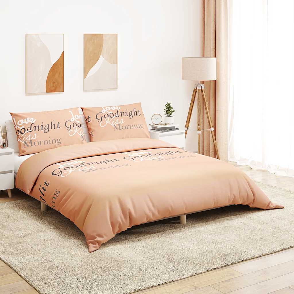 Vidaxl Duvet Cover Set 140x200 cm Cotton Pink-0