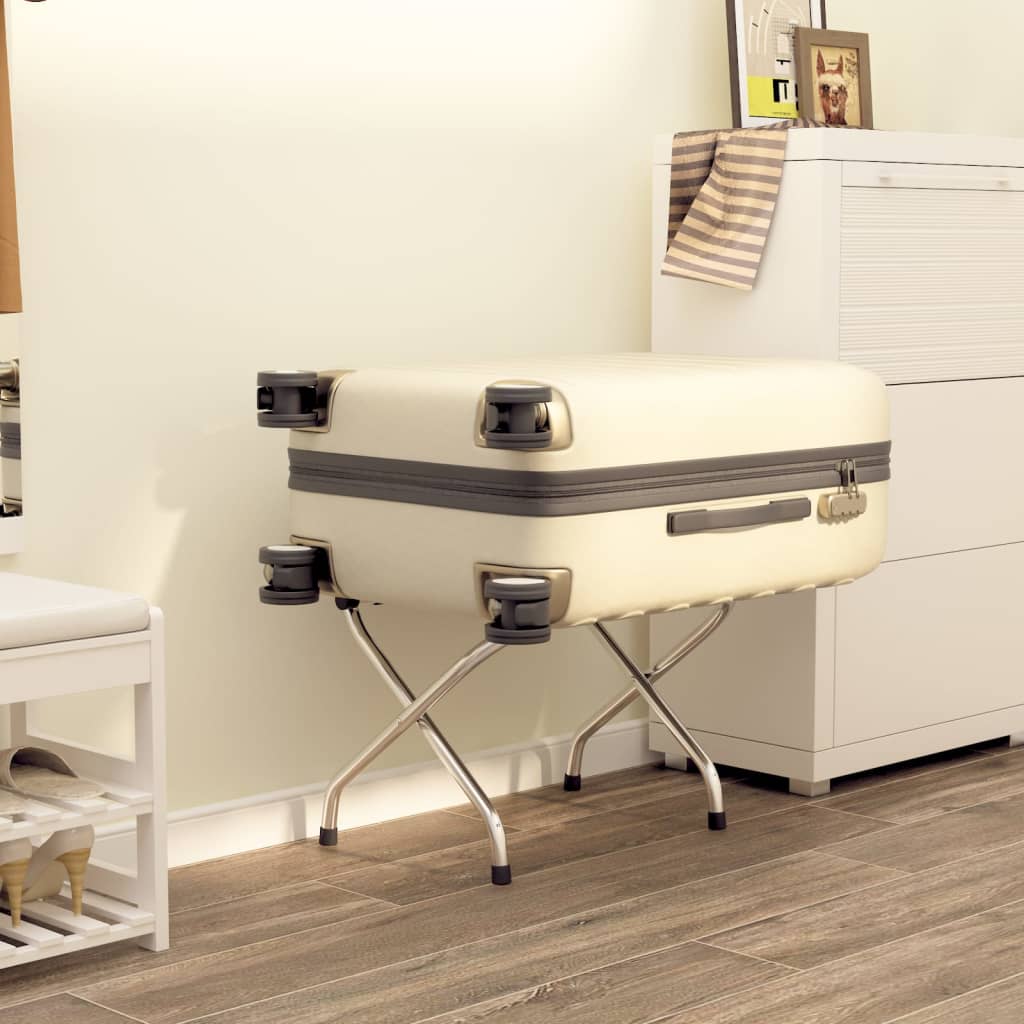 Vidaxl luggage rack with backrest silver 56x39x52cm