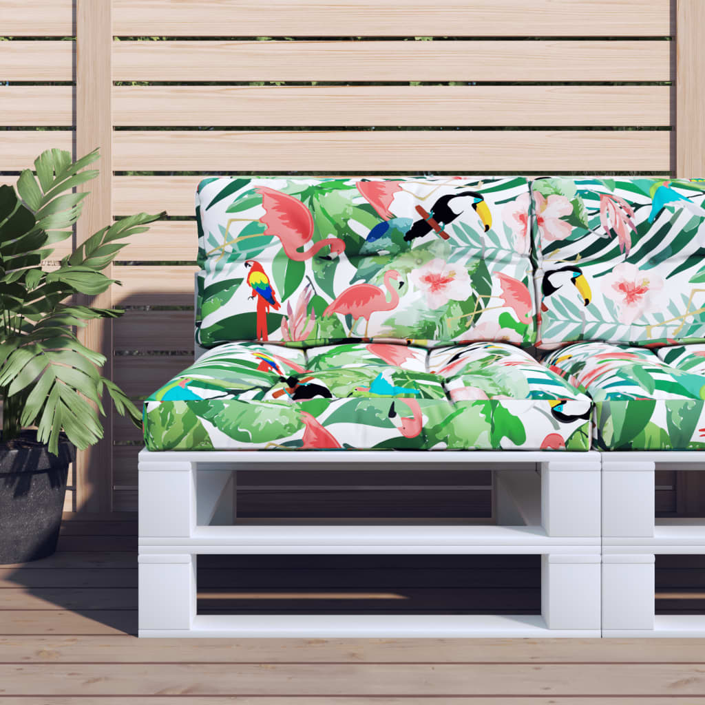 Vidaxl pallet cushions 2 pcs fabric multicolor-0
