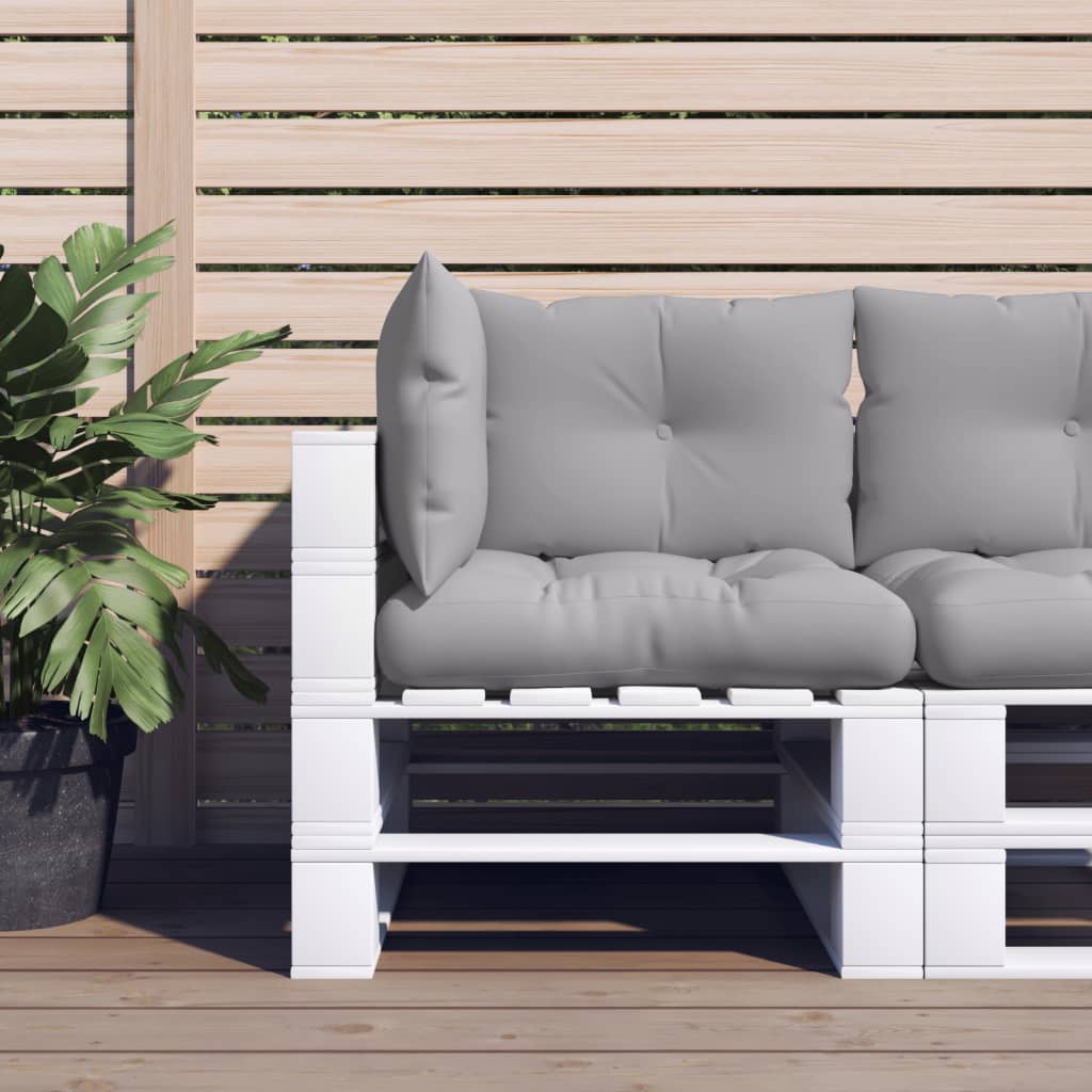 Vidaxl pallet cushions 3 pcs fabric gray-0