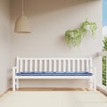 Vidaxl garden bench cushion striped 200x50x7 cm fabric white and blue-0