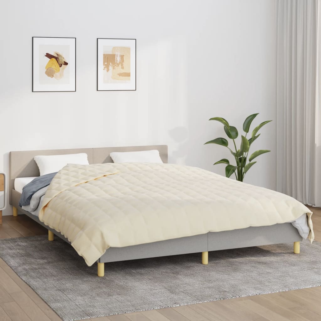 Vidaxl weighted blanket 220x230 cm 11 kg fabric light cream-0