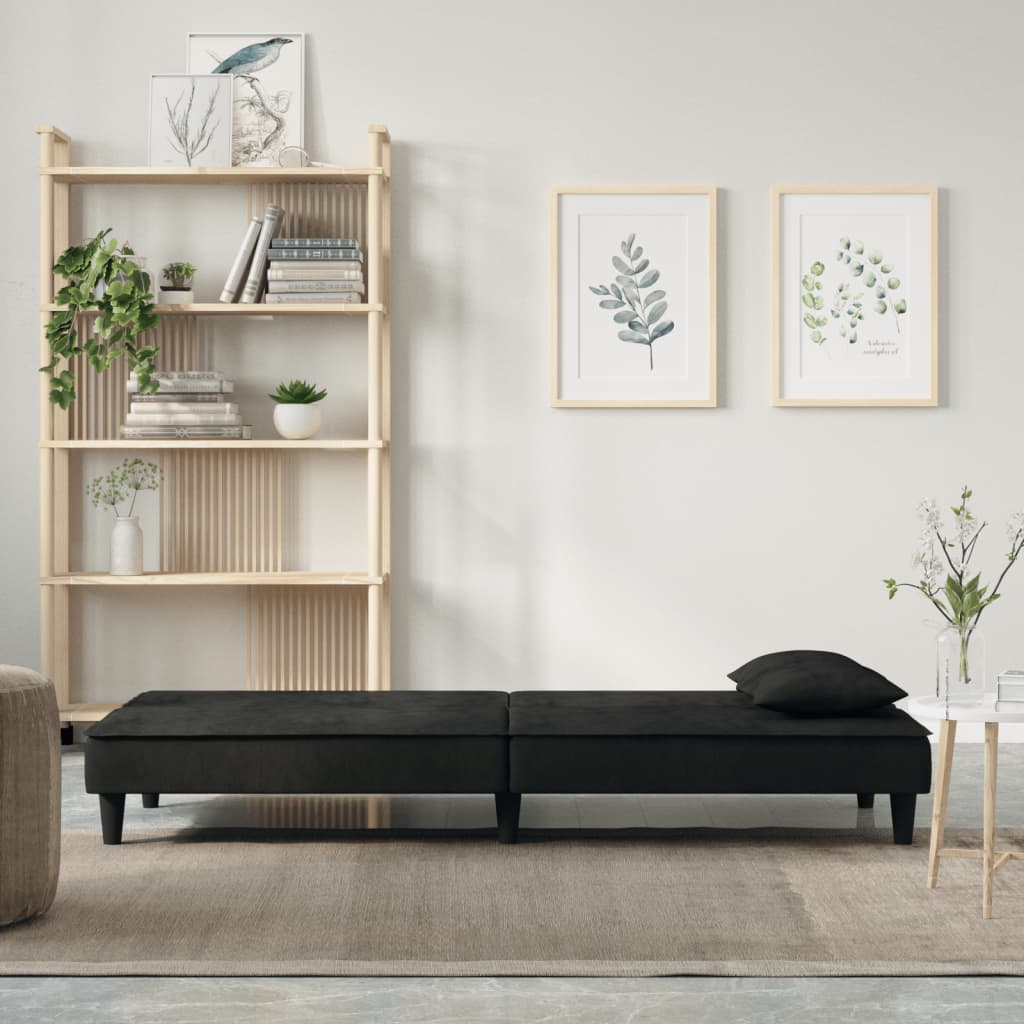 NNEVL Sofa Bed Black Velvet