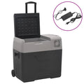 Vidaxl Cooler with Wheels and Adapter 40 L Polypropylene Black and Grey-0