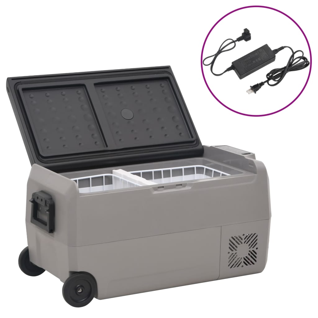 Vidaxl Cooler with Wheels and Adapter 36 l PP and PE Black and Grey-0