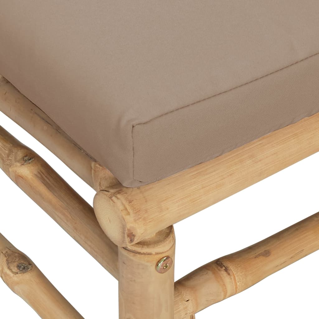 NNEVL Garden Corner Sofas with Taupe Cushions 2 pcs Bamboo