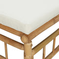 NNEVL Garden Corner Sofas with Cream White Cushions 2 pcs Bamboo