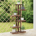 Vidaxl plant stand 75x25x140.5 cm solid pine wood-0