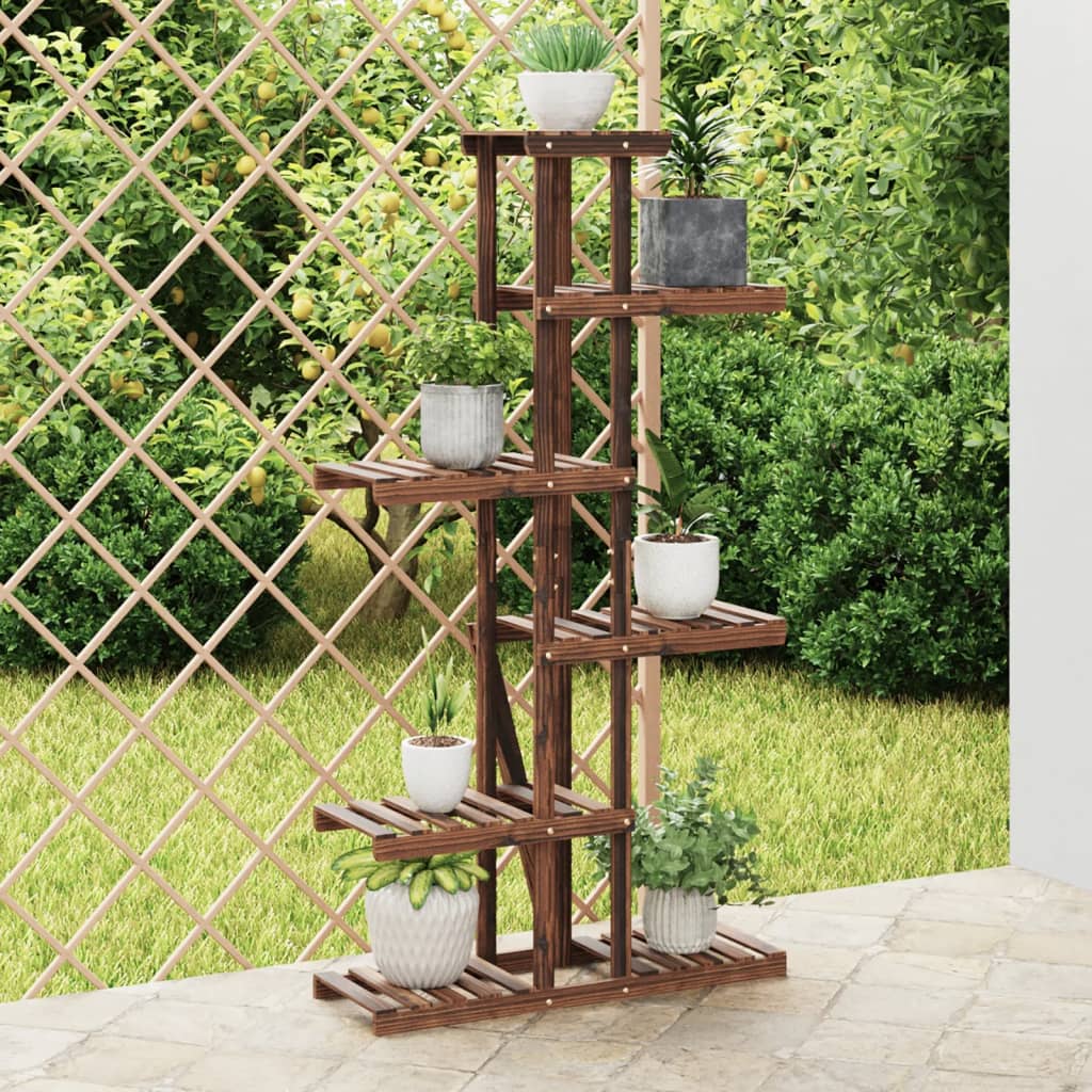 Vidaxl plant stand 75x25x140.5 cm solid pine wood-0