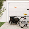 Vidaxl dog bike trailer oxford fabric and iron black-0